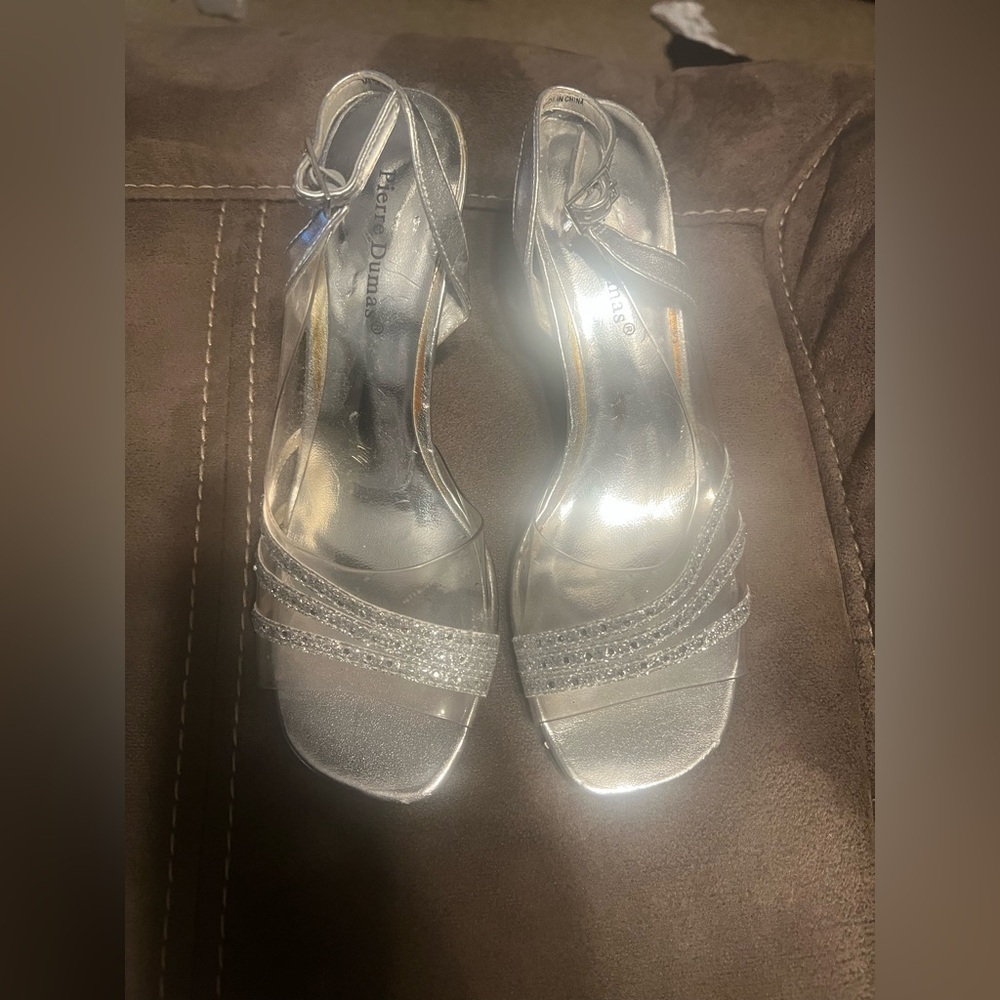 Pierre Dumas Silver Strappy Heels